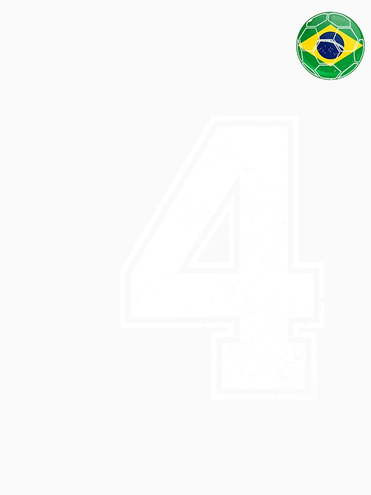 Number 4 Brazil Futbol Football Brazilian soccer Flag Jersey by RoyesButler