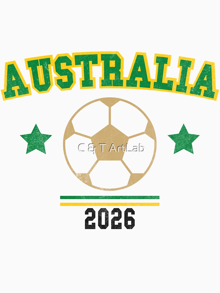Australia 2026 — Vintage Soccer Tee by C & T ArtLab