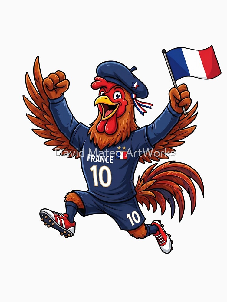 France Rooster — Football World Cup 2026 Cartoon Mascot by David Mateo ArtWorks