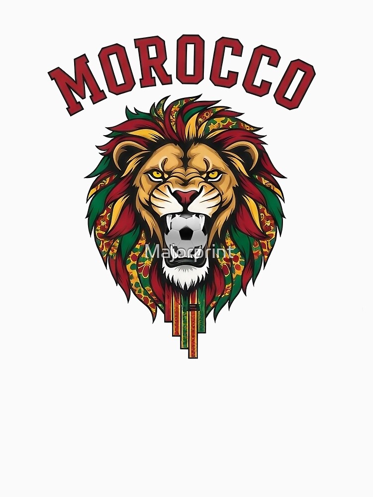 Morocco National Team Roaring Lion by Majorprint
