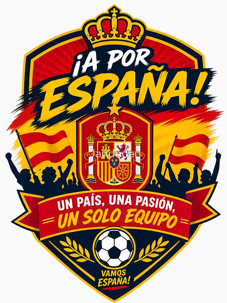 Spain Football Fans Emblem — Red & Yellow Vector Badge Design by Jandedan