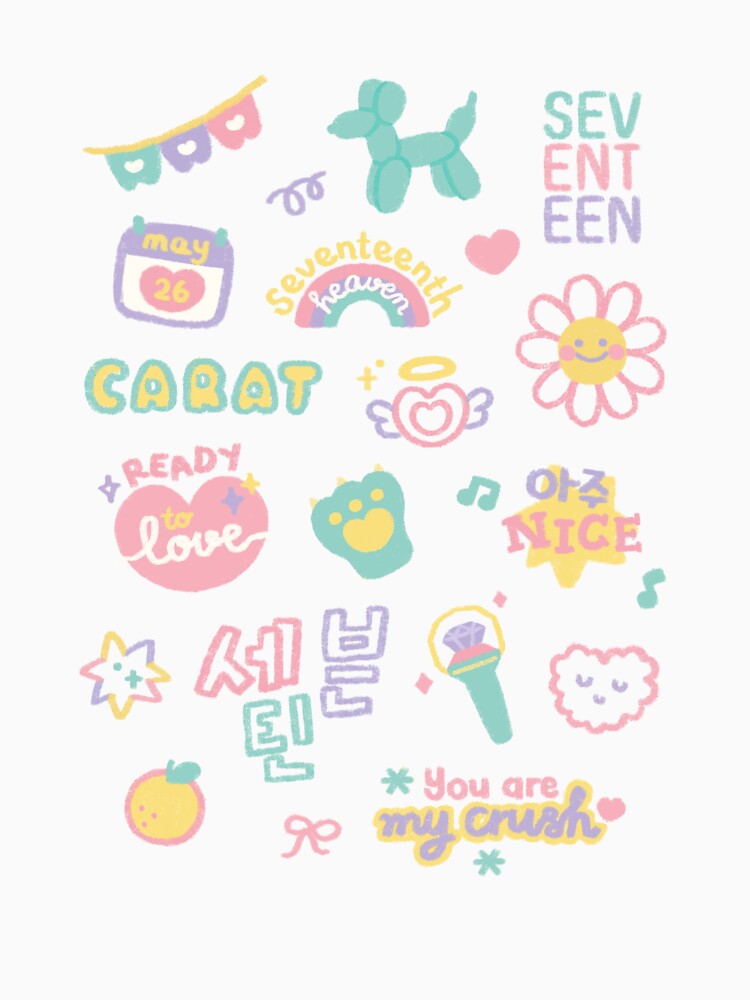 K-pop Seventeen Cute Crayon Doodle by StickeryKim