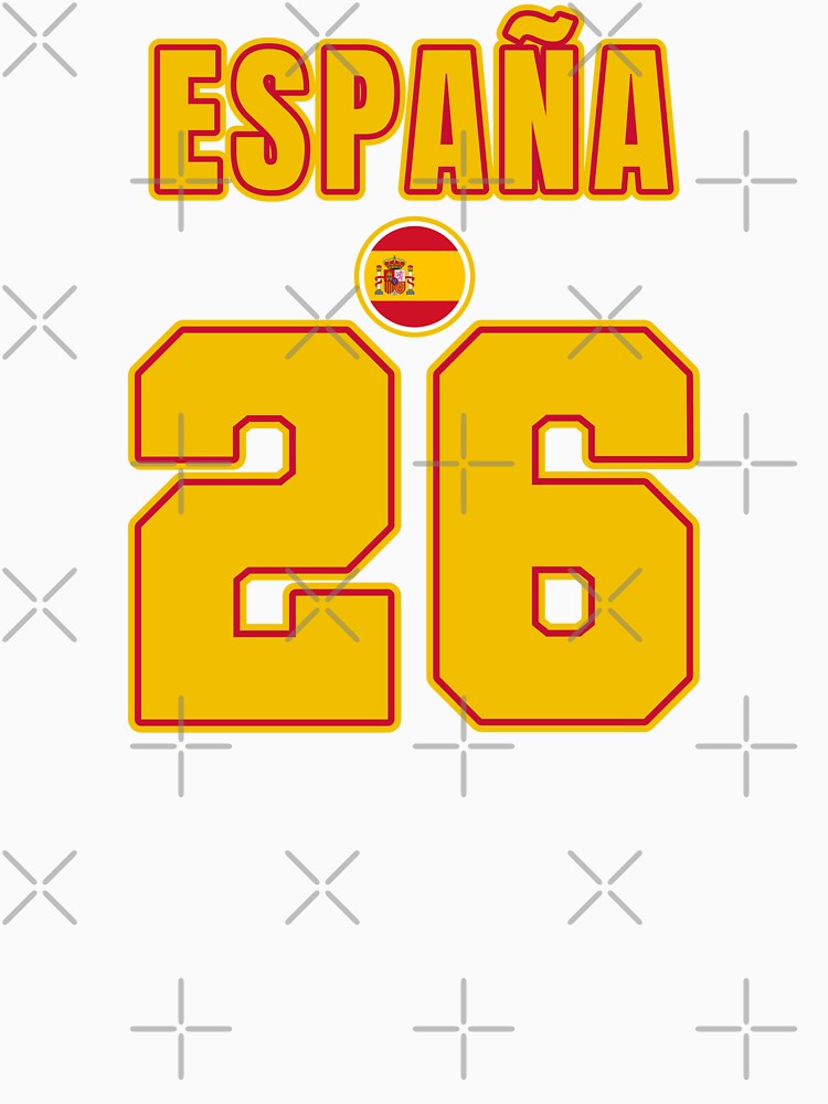 Spain 26 Football Shirt Style Design – Spain National Team Apparel by The Hairy Melon