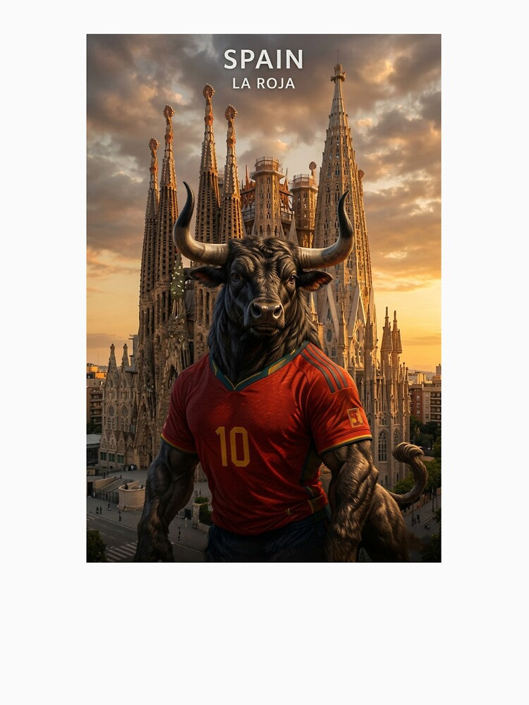 Spain Football Spirit - Fierce Bull Fan Art for World Cup Supporters by Adham2001