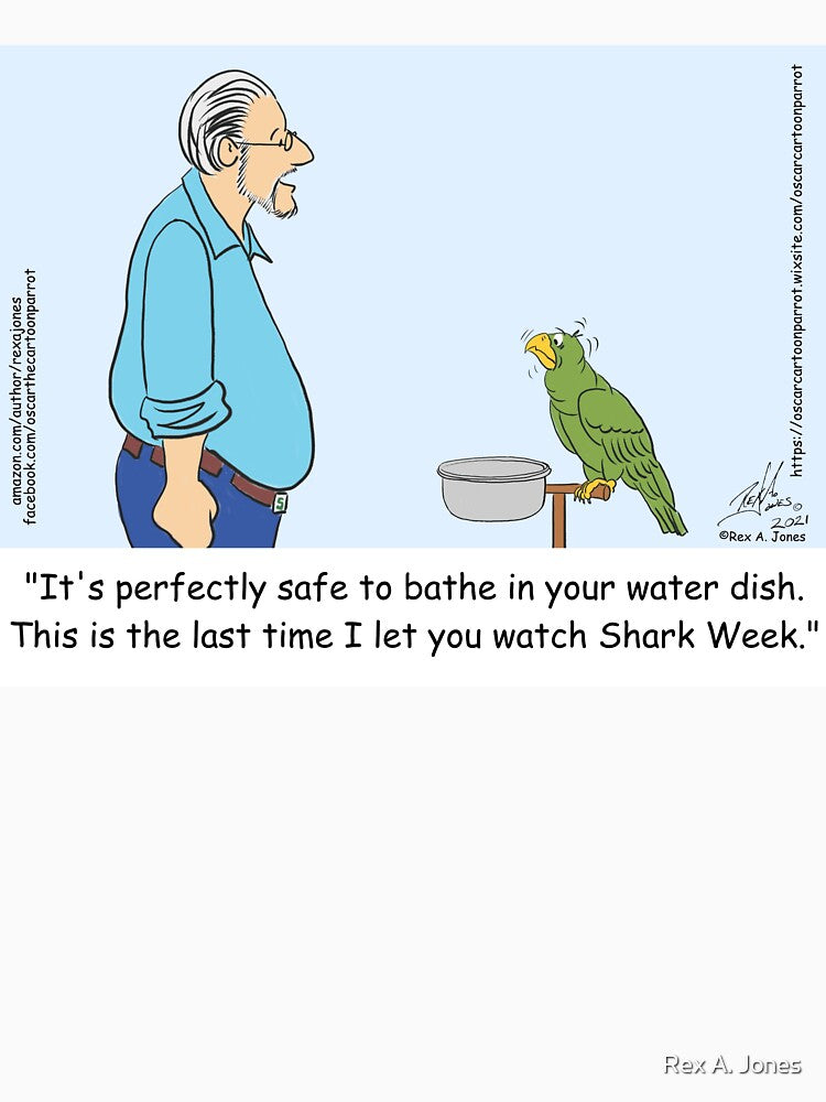Oscar's Shark Week fears by Laughing Parrot Studio