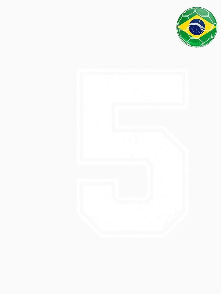 Number 5 Brazil Futbol Football Brazilian soccer Flag Jersey by RoyesButler