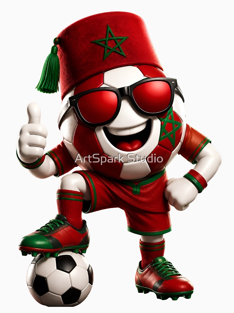 Morocco Soccer Mascot Funny Football Cartoon Graphic by ArtSpark Studio