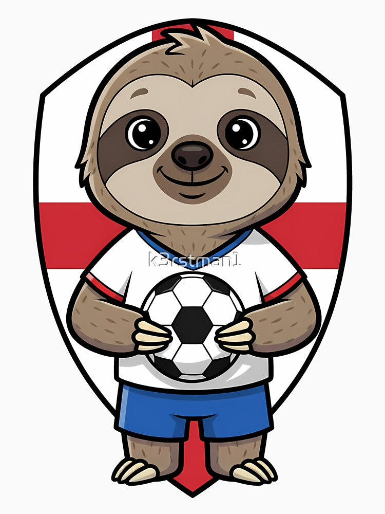 England Sloth Football Soccer Fan by k3rstman1