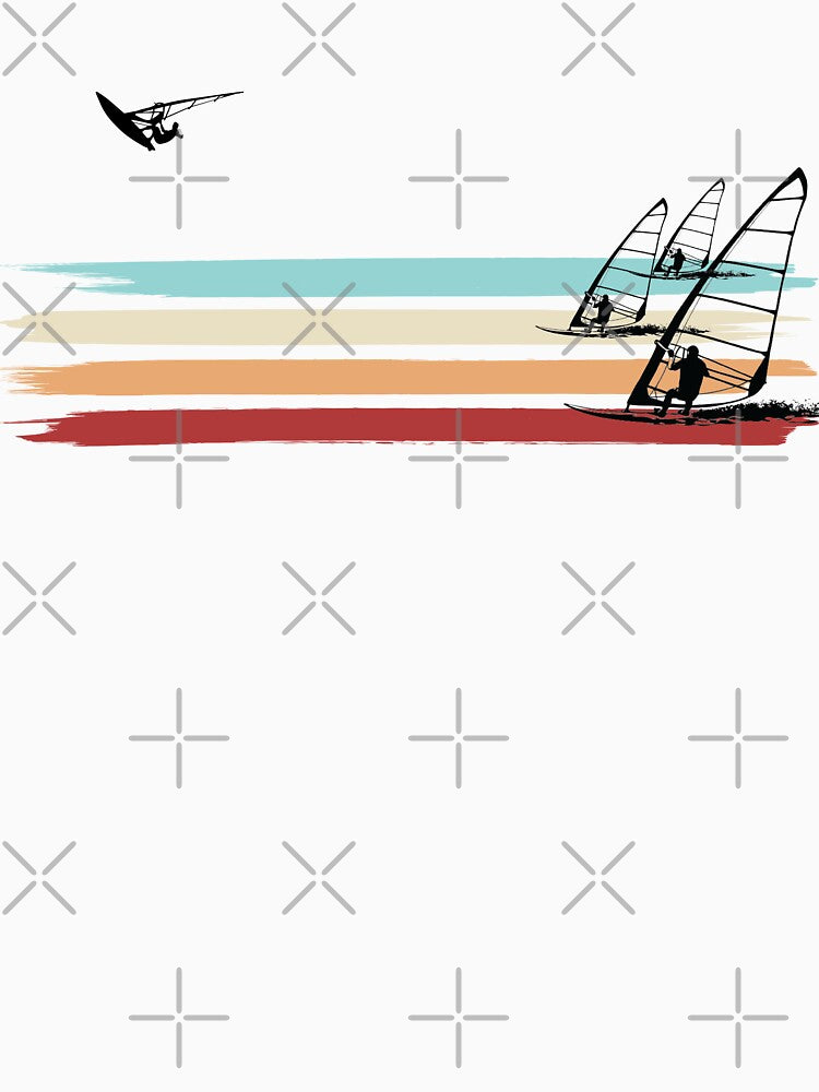 Windsurfing Retro racing Paint Stripe windsurfer by Surfer Dave Designs