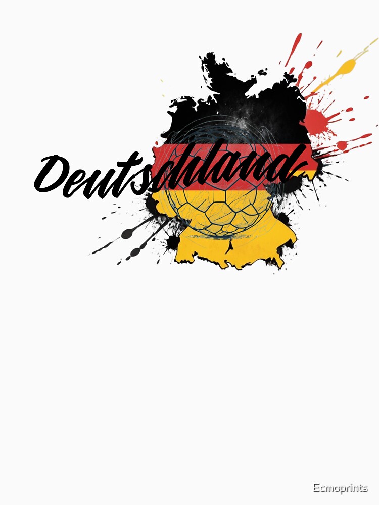 Germany silhouette black red gold with Germany lettering by Ecmoprints