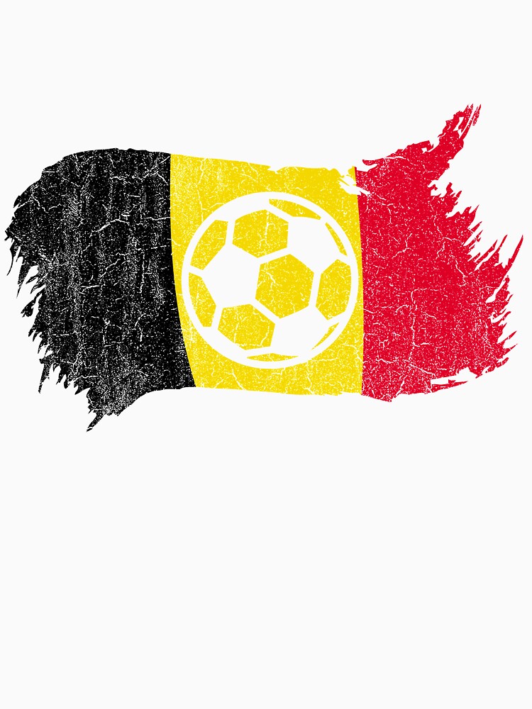 Vintage Belgian National Flag & Soccer Ball Design Cool Gift For Belgium Lovers Tourists Souvenir Cool National Belgian Football Fans Gift by FunnySunny T-Shirts