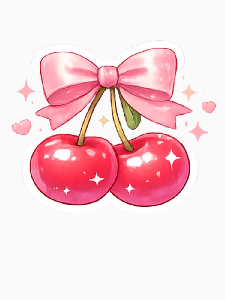 Cherry Bow Coquette Aesthetic – Cute Girly Cherry Design by CloudyDreams123