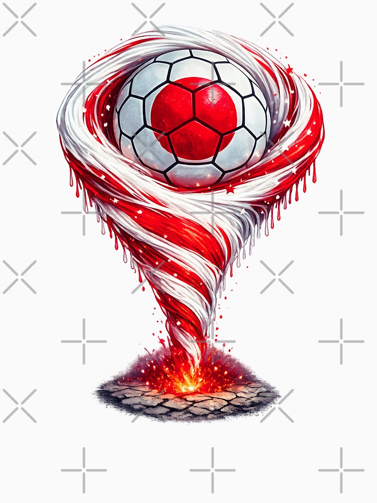 Japan Soccer Tornado - Japanese Flag Vortex Art by FunToTheFullest