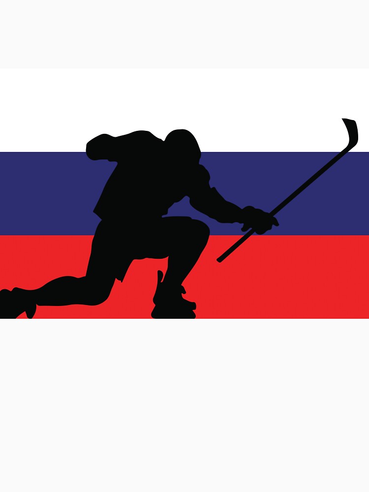 Russian Ice Hockey Silhouette Celebration by CanvasTee