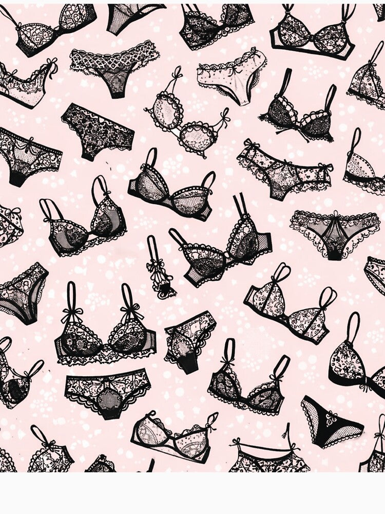 Lingerie Pattern Aesthetic – Feminine Coquette Pink Design by Aura.Creative