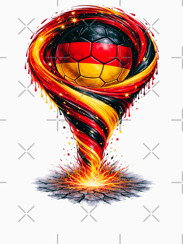 Germany Football Tornado: Black Red Gold Vortex Art by FunToTheFullest