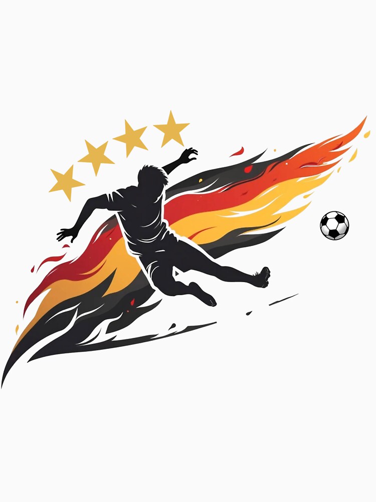 Dynamic German Soccer Player Silhouette Art by PMTaurus