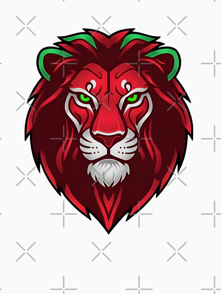 Minimalist Atlas Lion  | Moroccan Flag Colors Emblem | Dima Maghrib Sports Gear by ArtiseGraphics