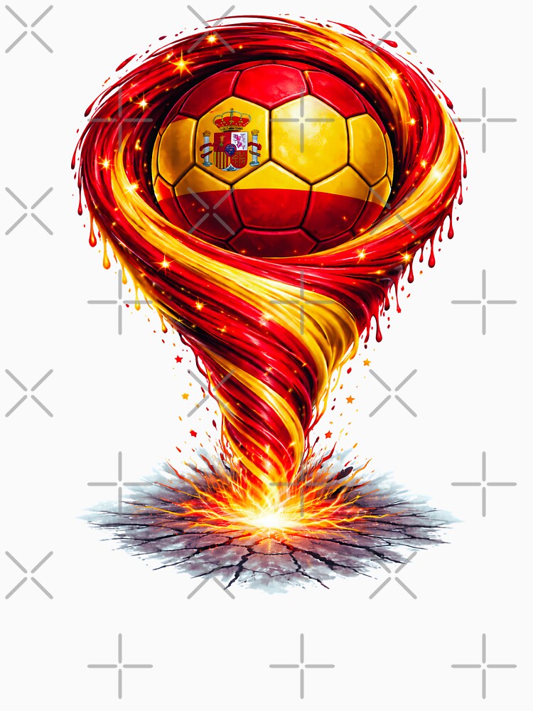 Spain Football Tornado: Red and Gold Vortex Art by FunToTheFullest