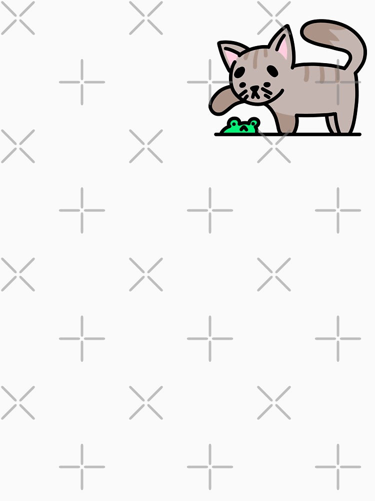 Cat with Frog_Brown by CalmSketch Art