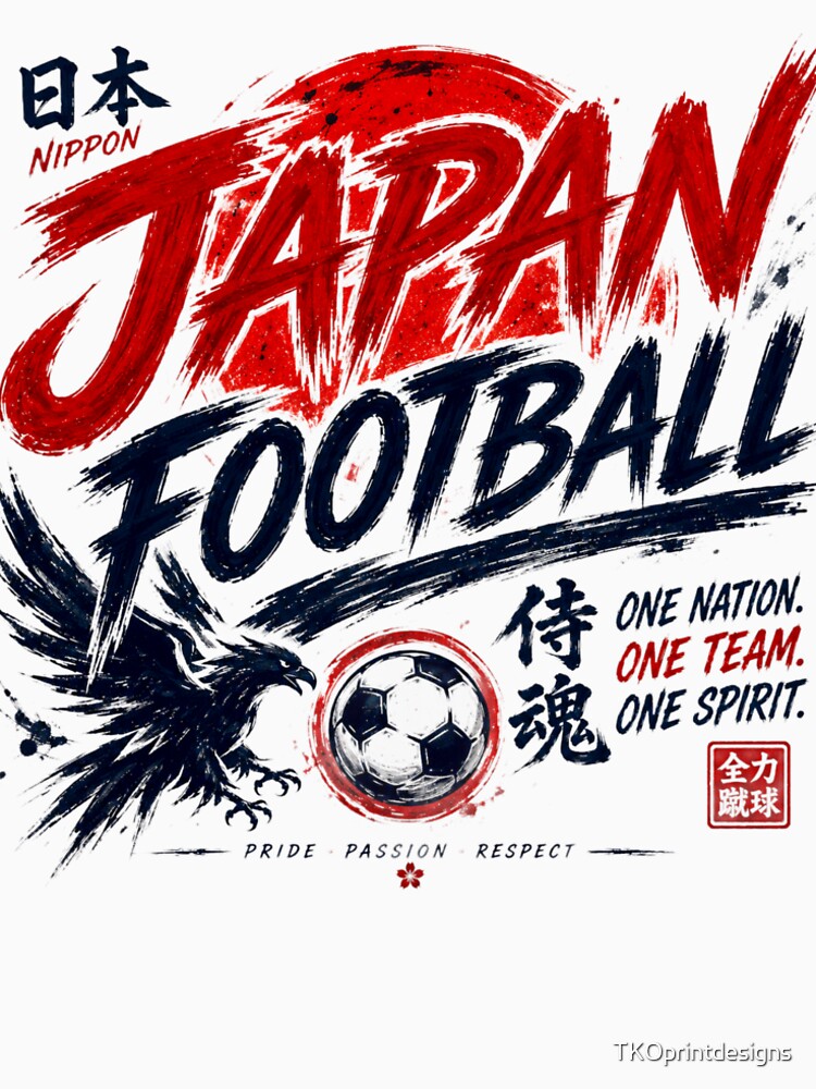 Japan Football Typography Design | Modern Soccer Supporter Artwork by TKOprintdesigns