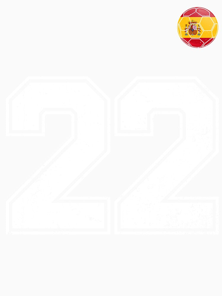 Spain Soccer Number 22 Vintage Sports Fan by KristenosNehk