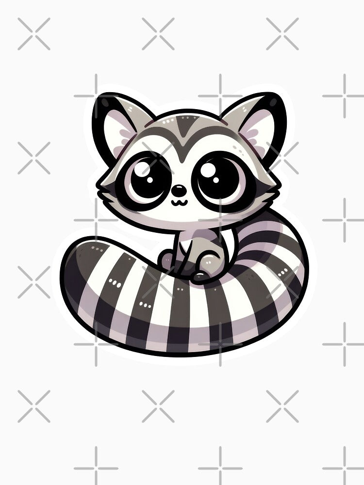 Cute Ringtail Sticker – Kawaii Striped Tail Animal Art by LunaPixelStudio