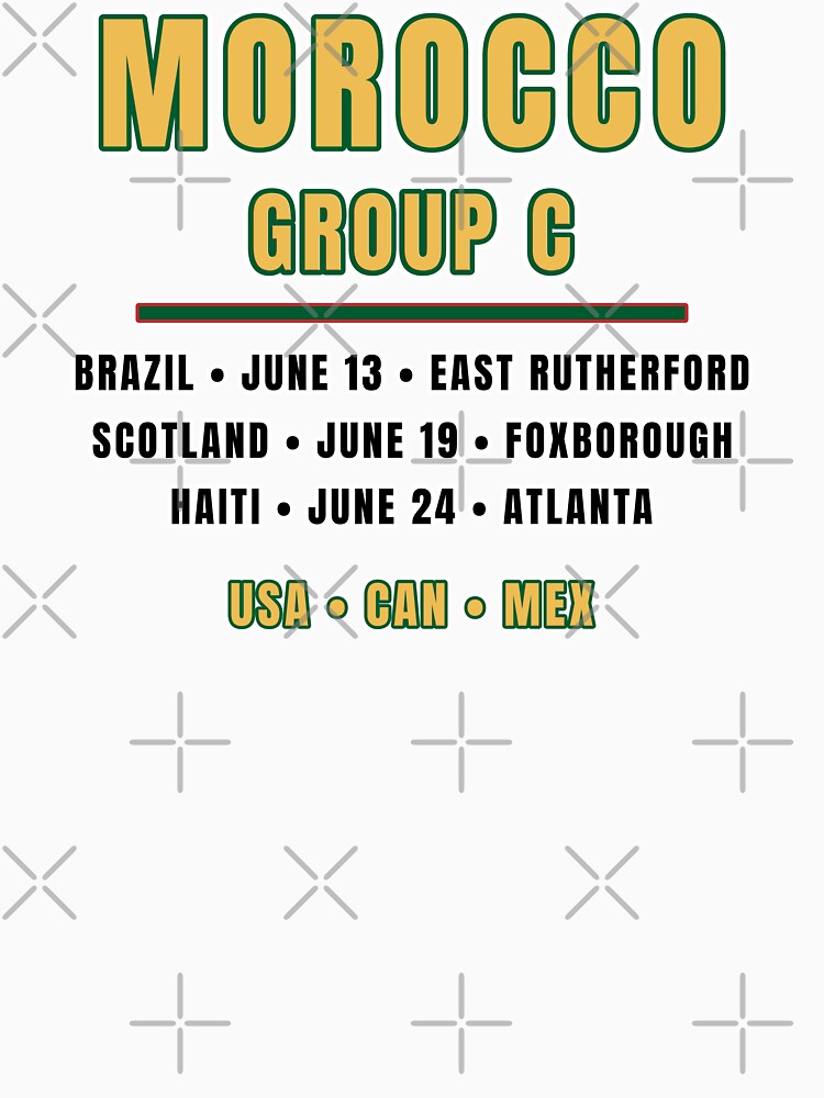 Morocco Football Fixtures T-Shirt – Group C Schedule Shirt by The Hairy Melon