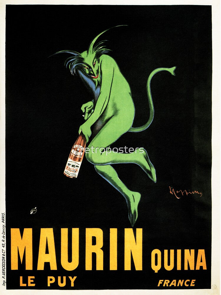 Devil MAURIN QUINA Liquor Absinthe Art Deco France Leonetto Cappiello by retroposters
