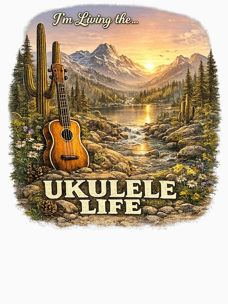 Ukulele Life Vintage Retro Shirt – Distressed Music Lover Tee - Rocky Mountain Version by Ukulele Gent
