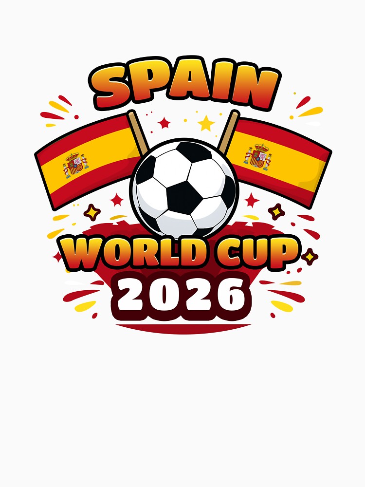 Spain World Cup 2026 Shield  Minimal Football T-Shirt Design by Ramkumar2025
