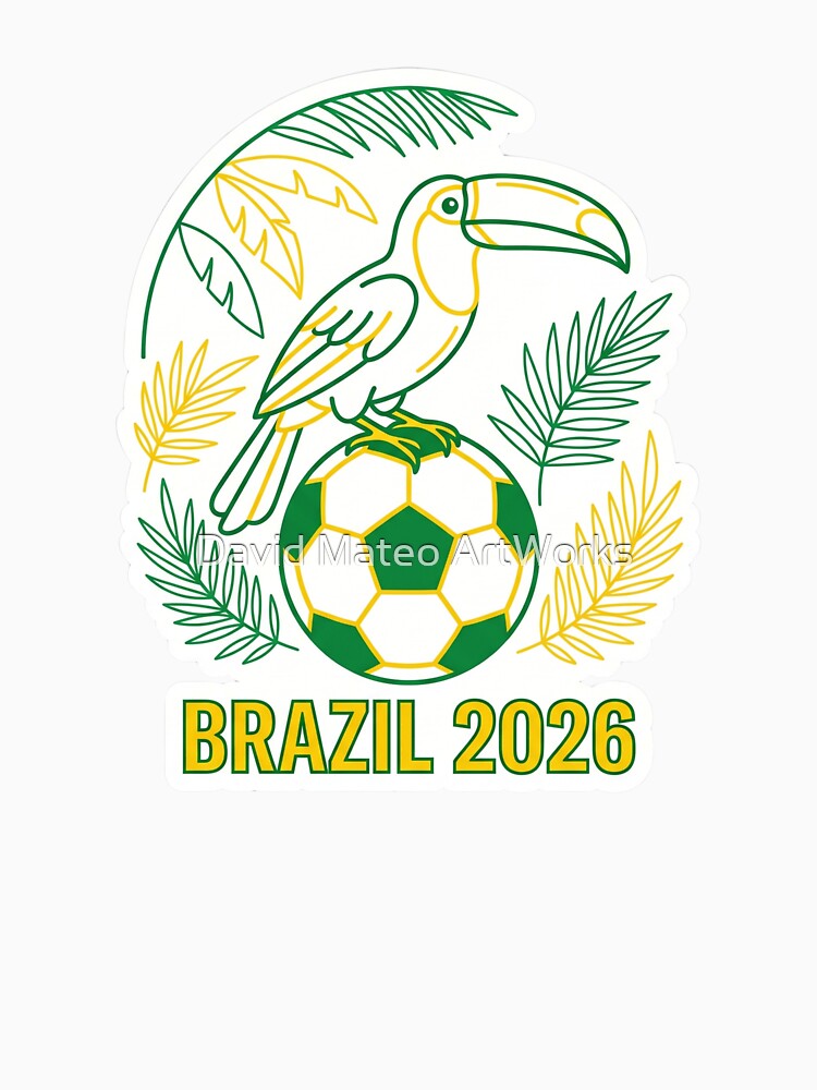 Brazil 2026 Toucan Tropical Soccer Ball — Botanical Illustration by David Mateo ArtWorks