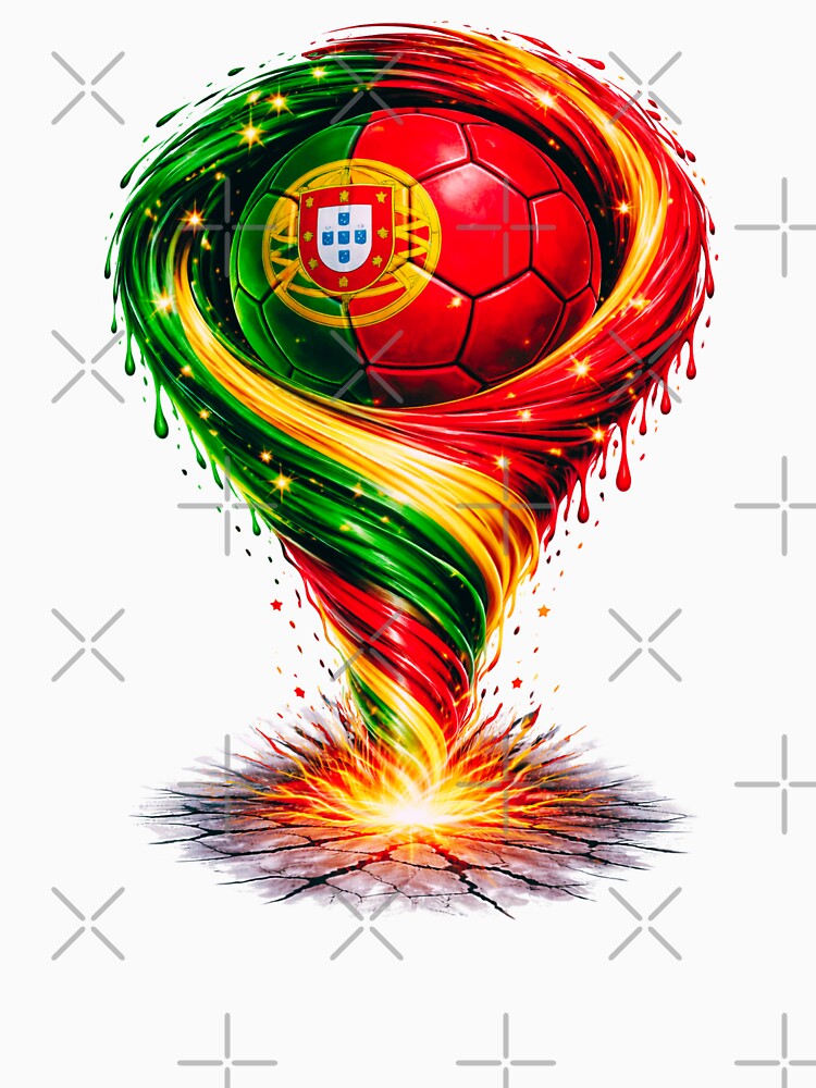 Portugal Football Tornado: Green and Red Vortex Art by FunToTheFullest