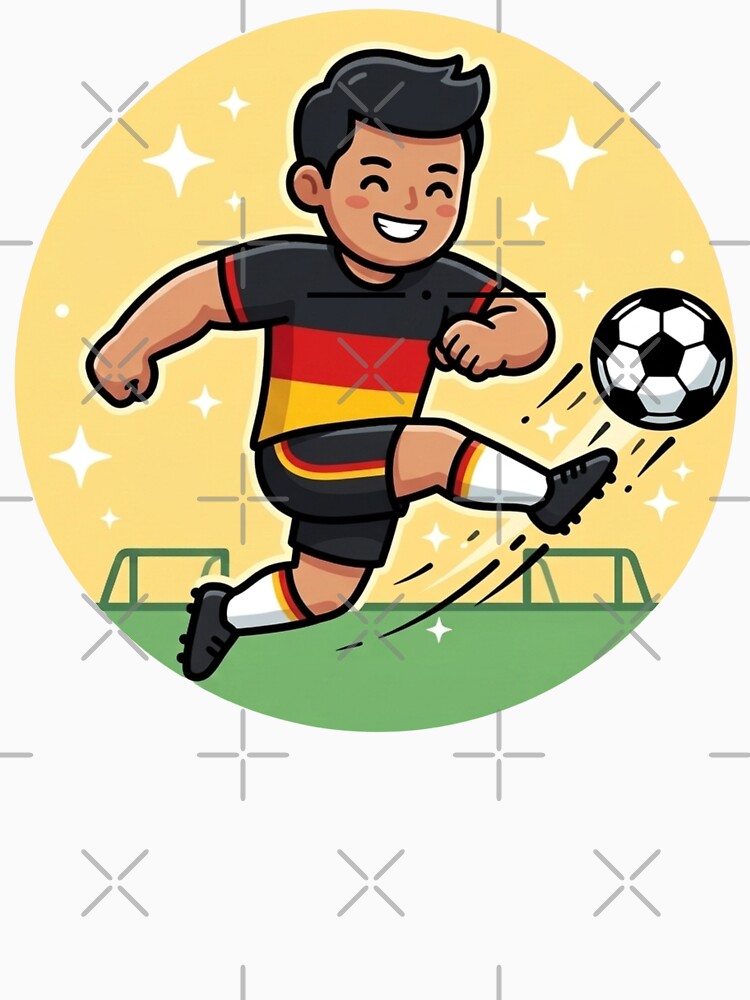 Cute Soccer player Icon | Red  Yellow Black Football Jersey by Shape Snip Studio