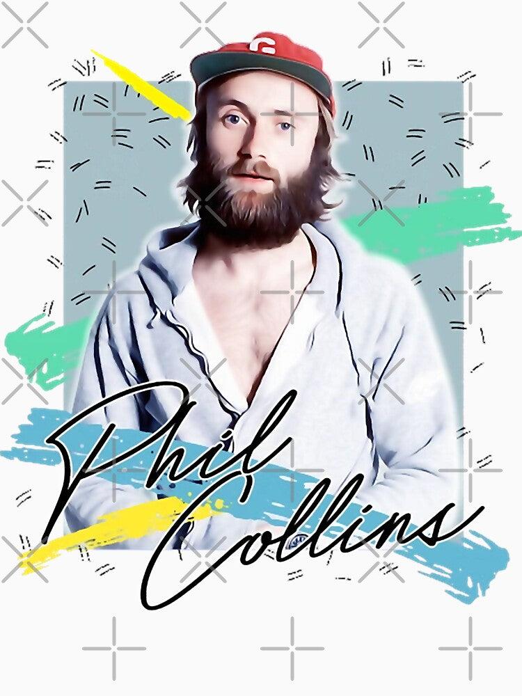 Retro 80s Phíl music Còllíns Aesthetic Fan Art Design by tamishaprue