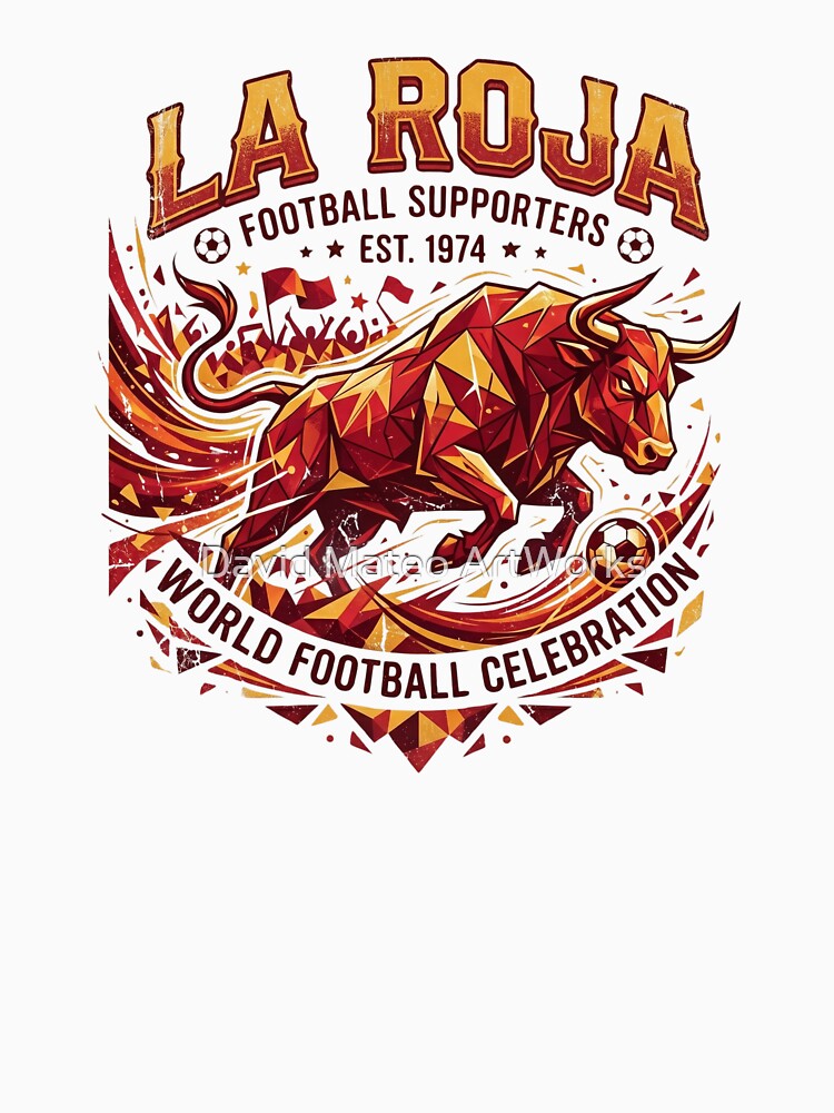 La Roja Geometric Bull Supporters — Spain Soccer World Cup 2026 by David Mateo ArtWorks