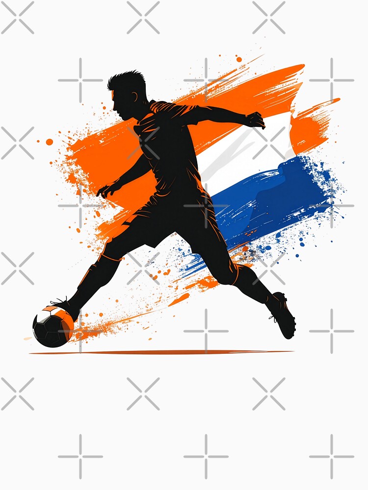 Netherlands Soccer Player Art — Holland Football Flag Action Fan Print by icemanphotos