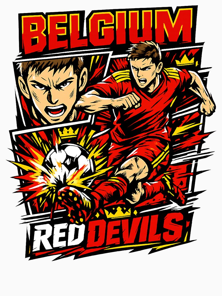 Belgium Red Devils Soccer Manga Style Graphic – Belgian Football Fan Design by JonelCrafts