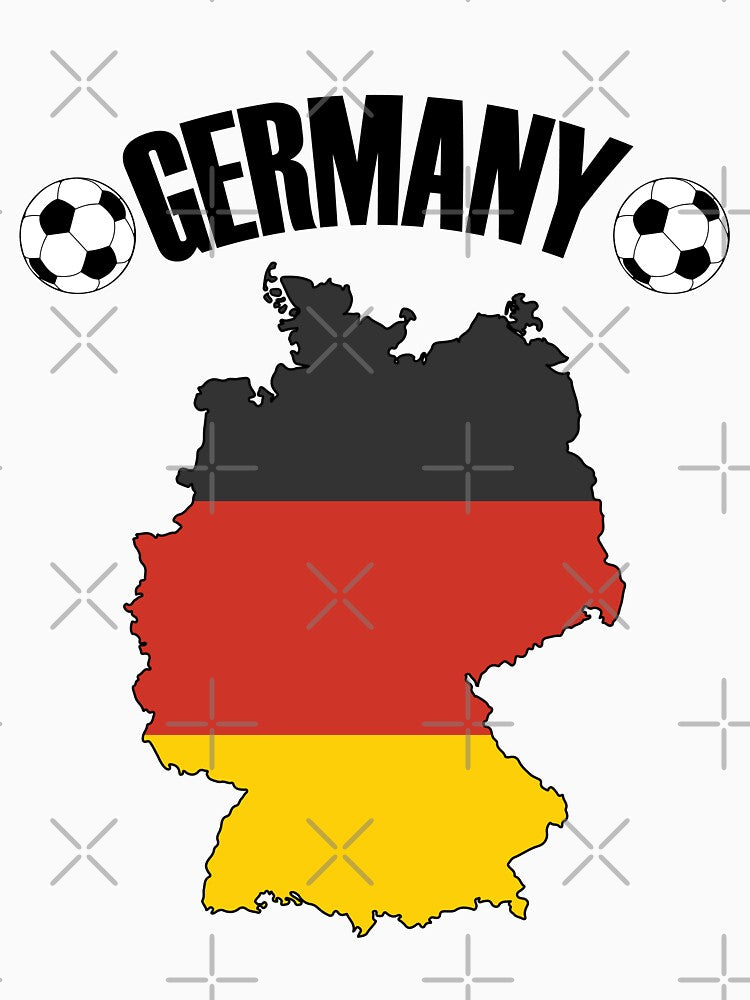 Germany Football Map - German Flag Soccer Balls by TravelScientist