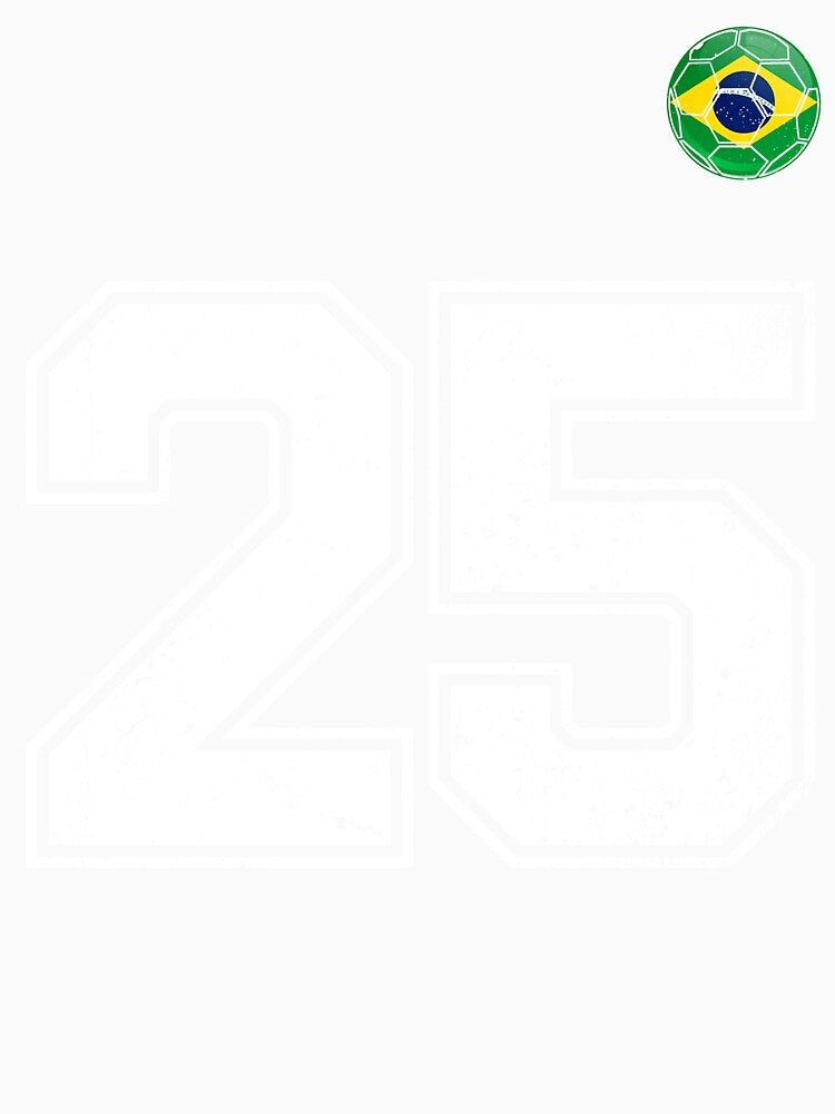 Number 25 Brazil Futbol Football Brazilian soccer Flag Jersey by RoyesButler
