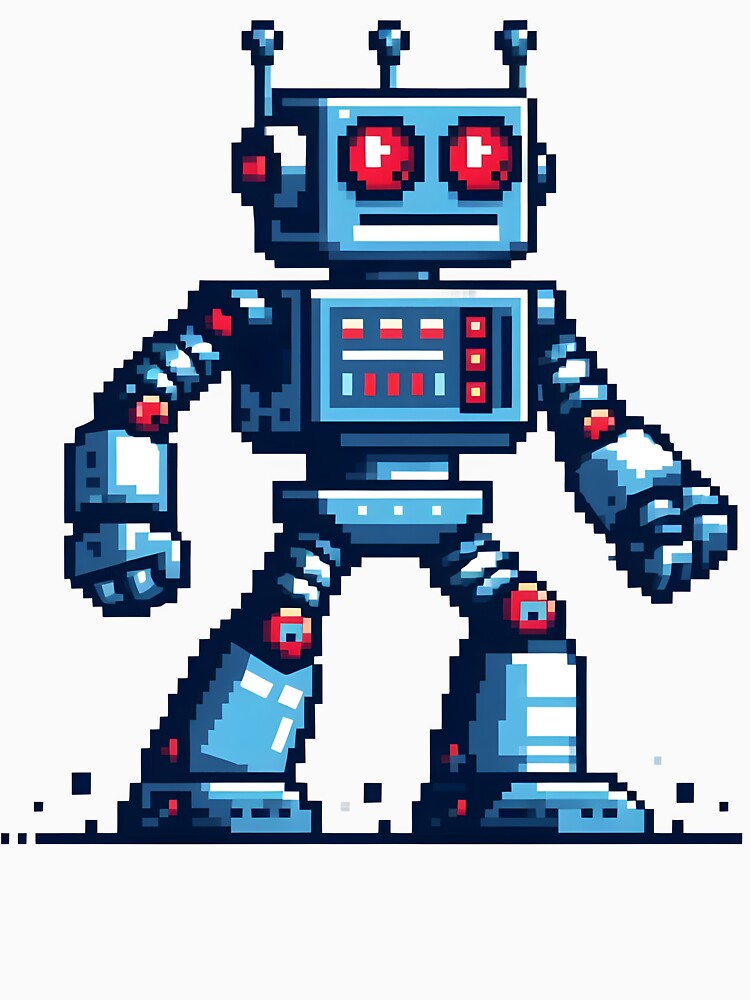 Retro Pixel Art Robot - Retro- Futuristic Design. by The-T-In-Retro
