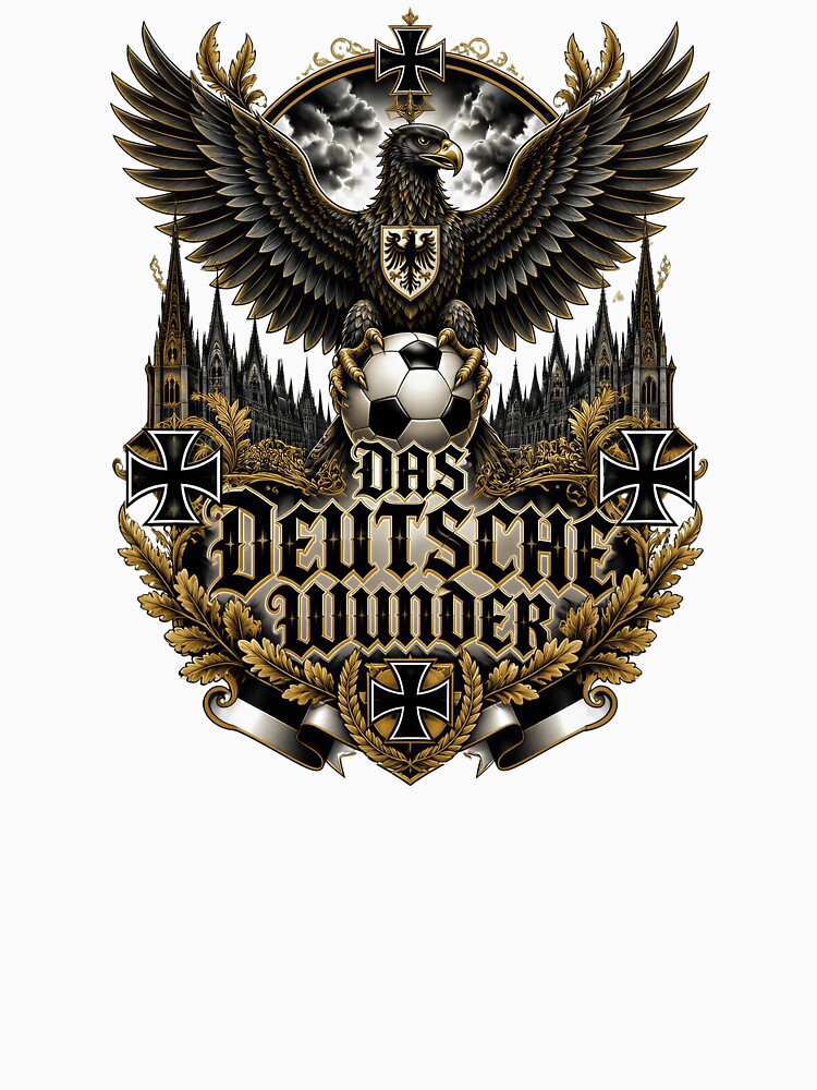 Germany Soccer Eagle - Das Deutsche Wunder  Vintage German Football Fan T-Shirt by 18-30