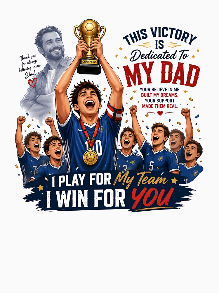 Victory Dedicated To My Dad Sports Design by Nuvoro Gifts