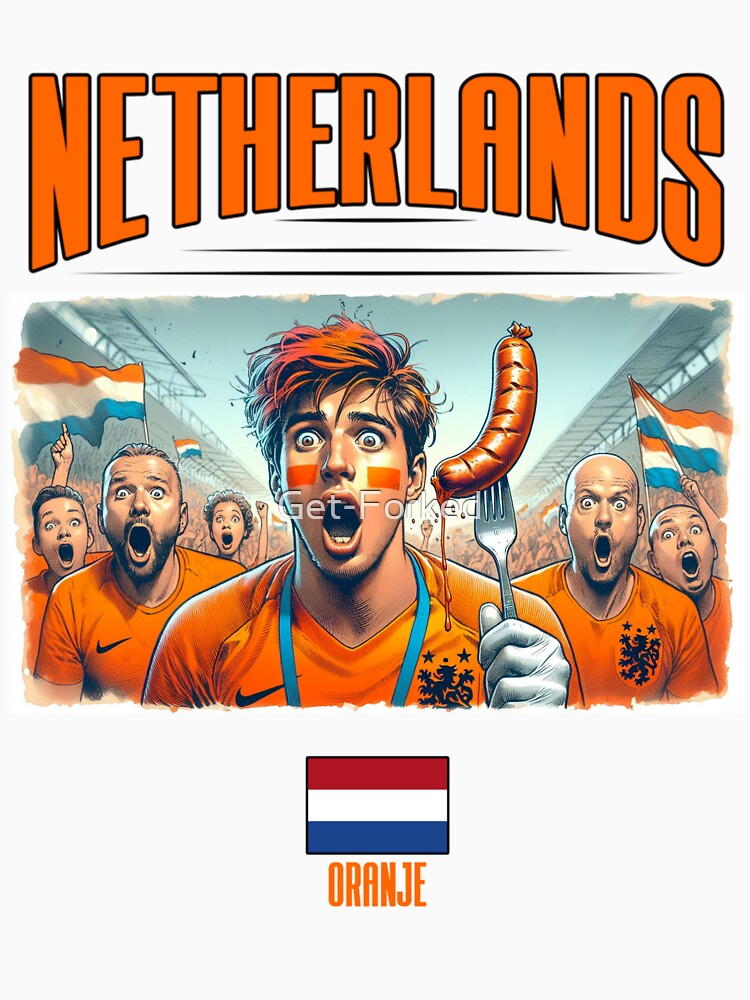 Dutch Fans Euro24, sausage on a Fork. Netherlands by Get-Forked