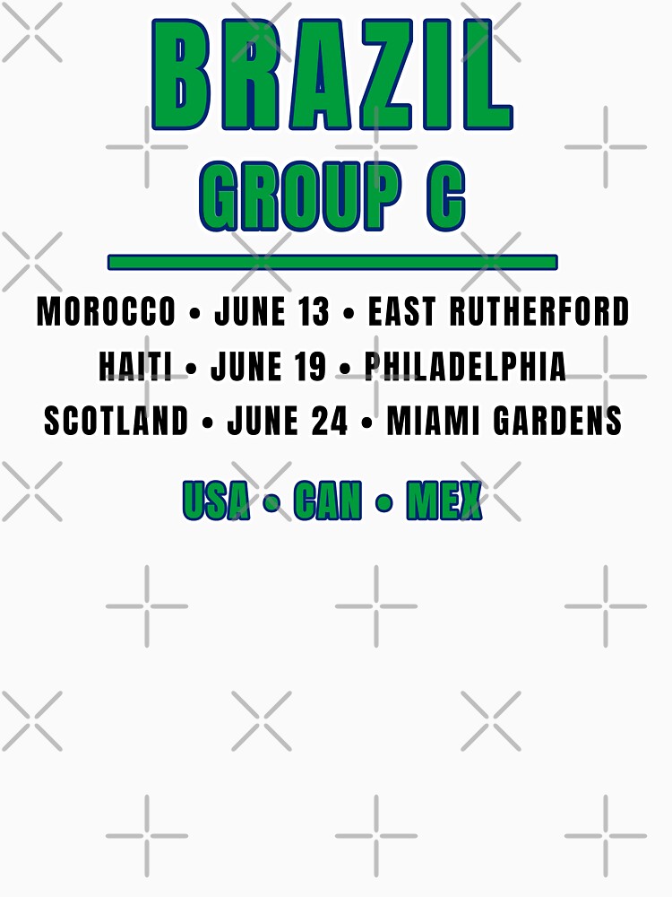 Brazil Football Fixtures T-Shirt – Group C Schedule Shirt by The Hairy Melon