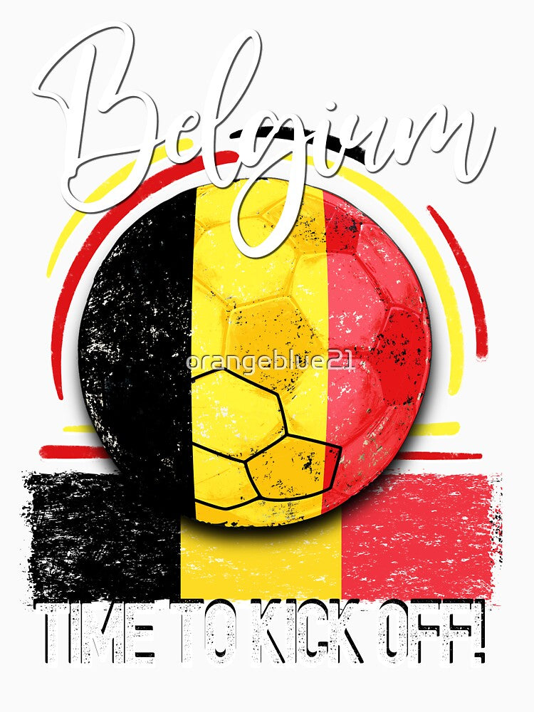Belgian Football Time to Kick Off, Vintage Soccer by orangeblue21