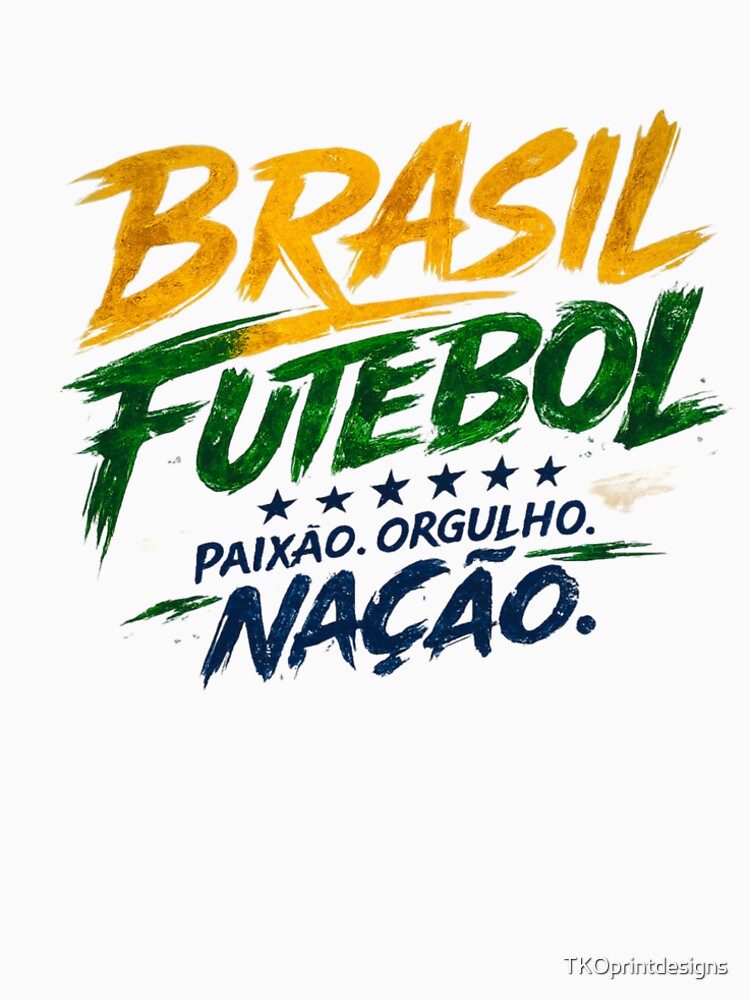 Brazil Football Typography Design | Modern National Pride Soccer Fan Art by TKOprintdesigns