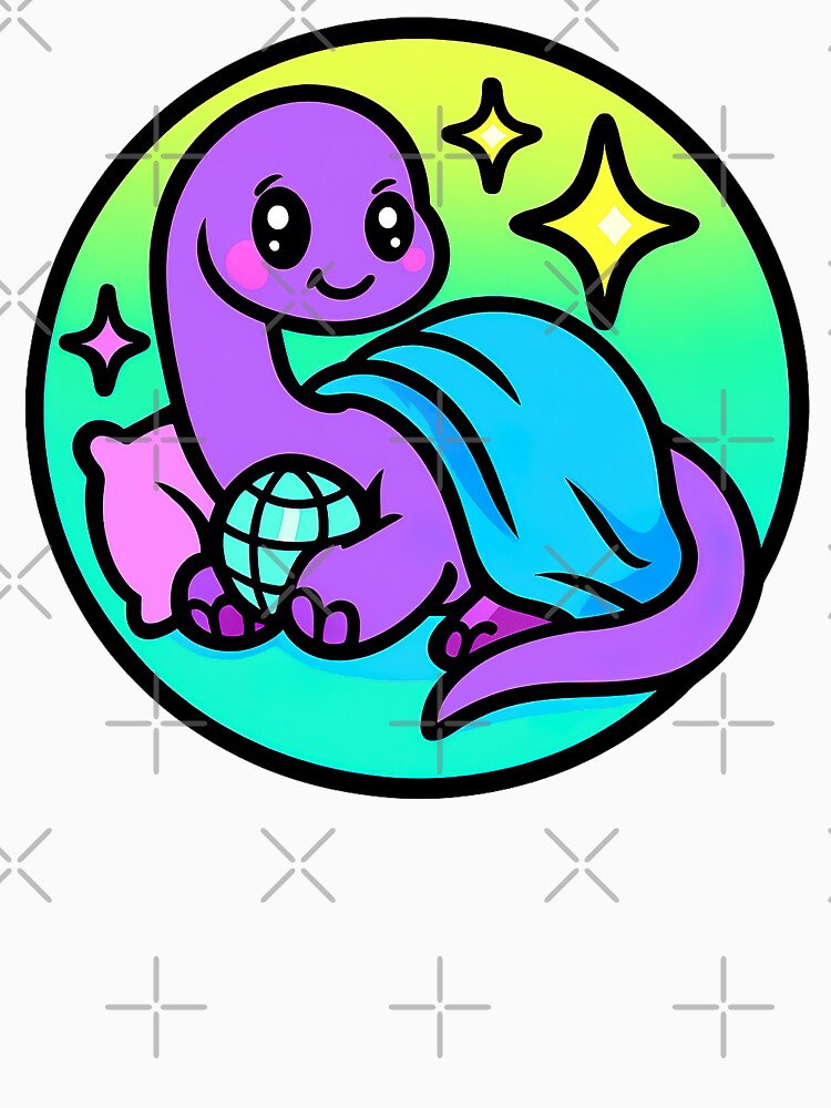 Cute Brontosaurus, Brontosaurus Cute, Y2k Style Art by graphic-genie