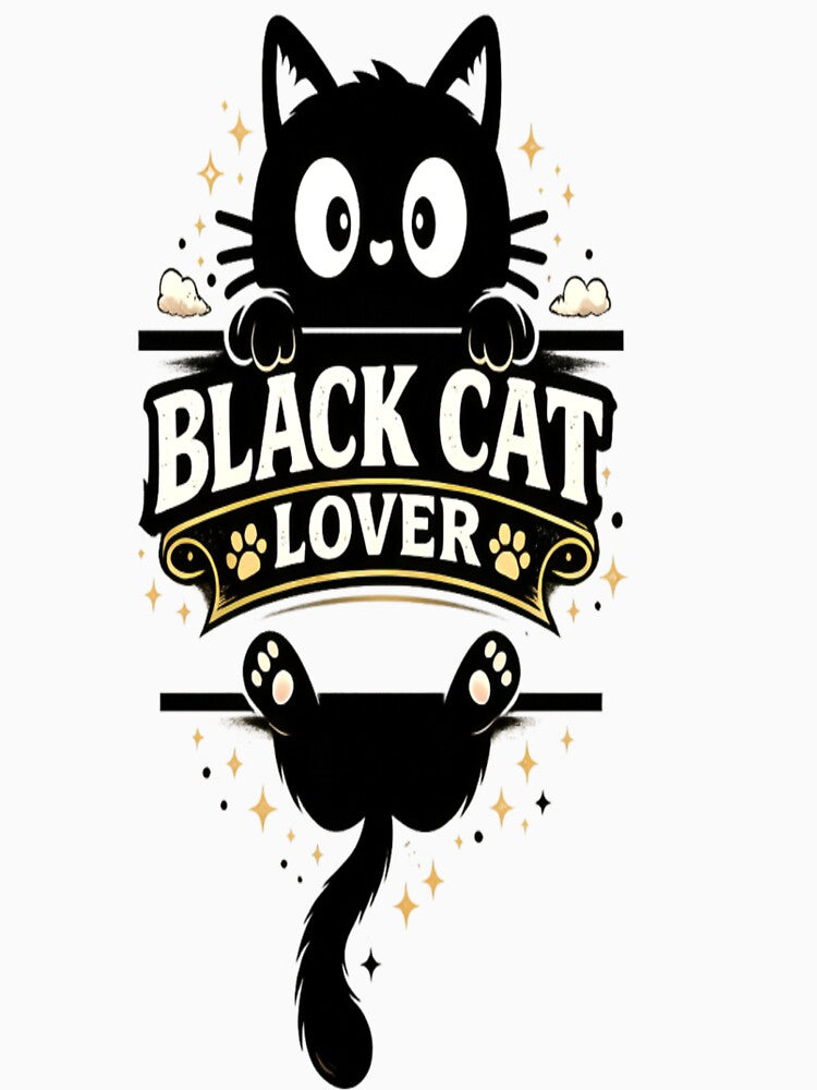 Black Cat Lover Cute Hanging Cat Vintage Style by CatLovers Studio