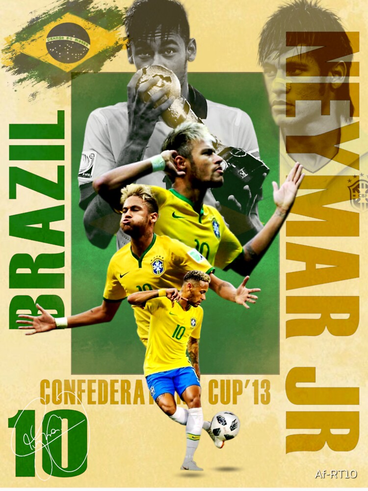 Neymar Jr Brazil World Cup Poster, Soccer Football Wall Art Print Decor by Af-RT10